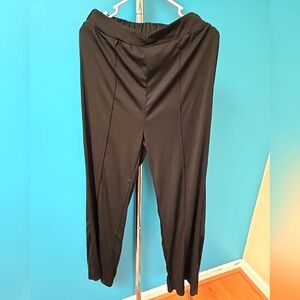Size XS Small & Medium Elastic Waist Wide Leg Stretchy Women's Black Dress Pants